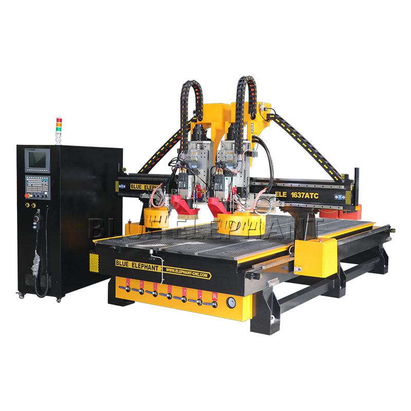 自力双头圆盘主动换刀雕镂机